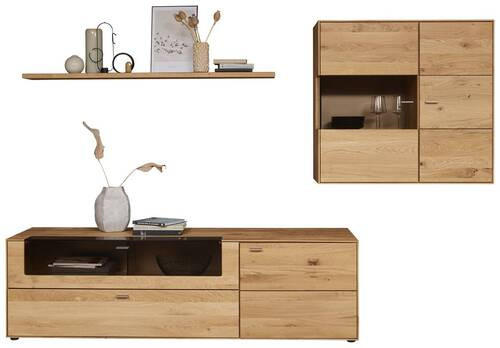 WOHNWAND  in Eichefarben 288,4/196,2/54,5 cm  - Eichefarben, Natur, Glas/Holz (288,4/196,2/54,5cm) - Valnatura