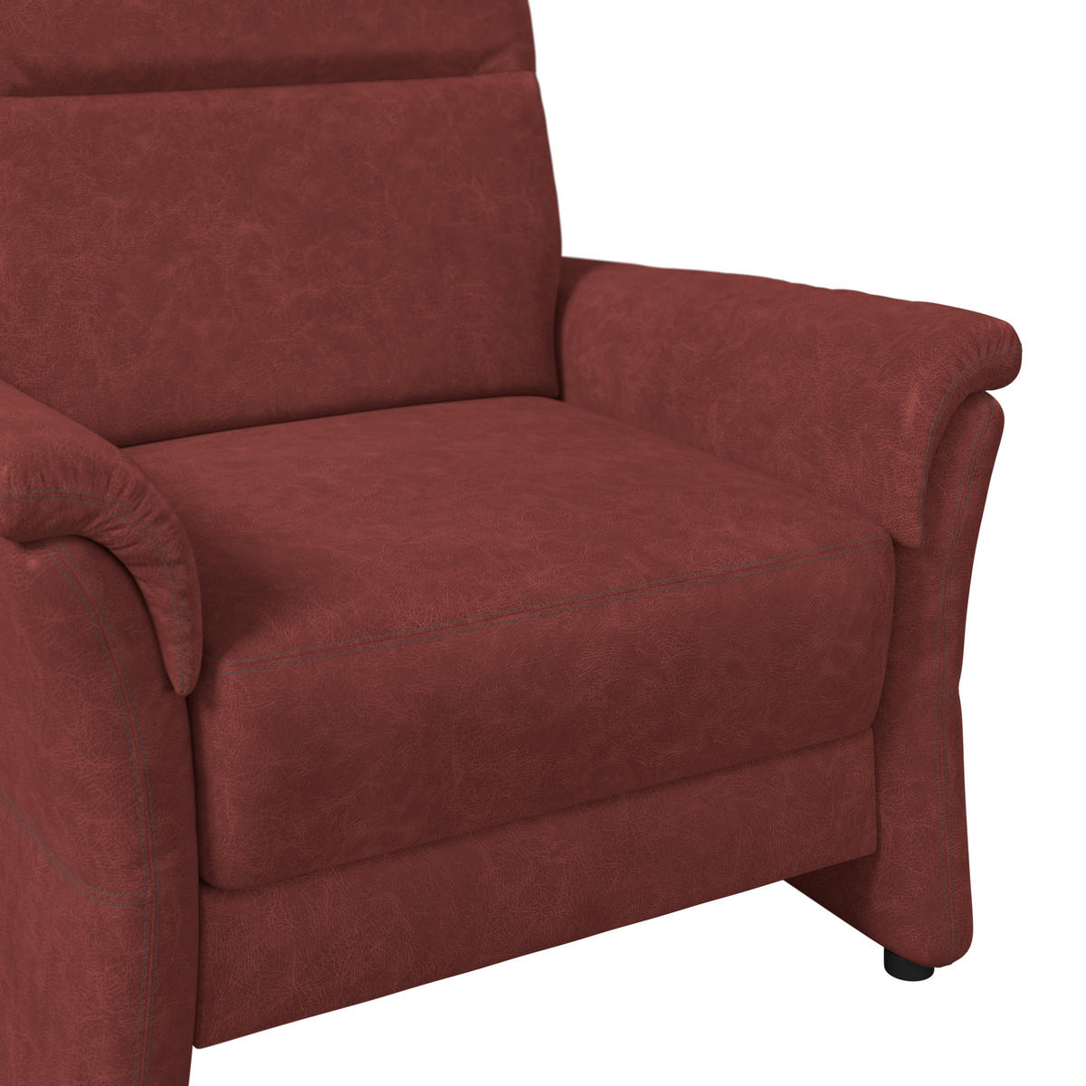 SESSEL Mikrofaser Rotbraun  - Rotbraun/Schwarz, Konventionell, Kunststoff/Textil (104/98/91cm) - Elegando