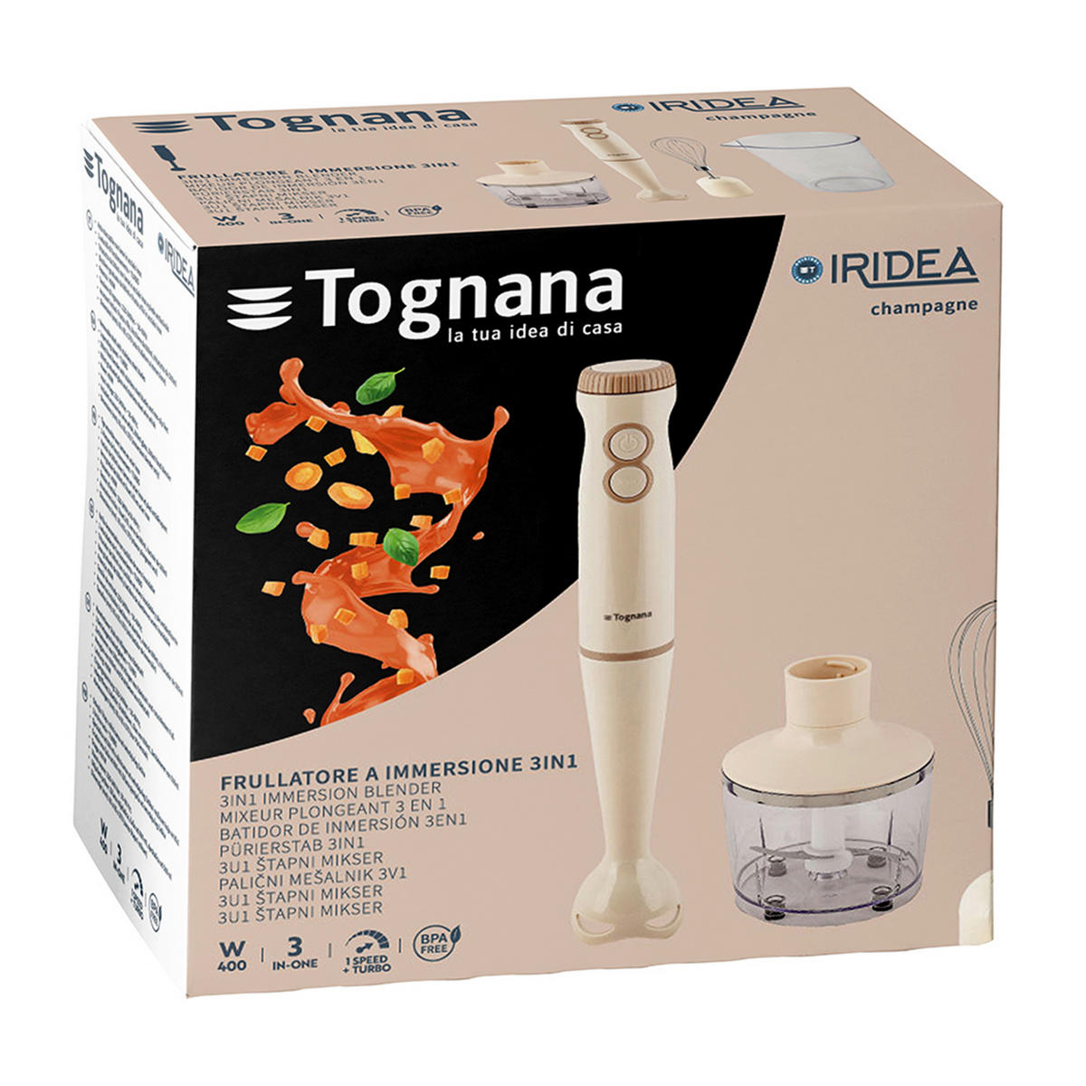 ŠTAPNI MIKSER Iridea Champagne  - boje šampanjca, Basics, metal/plastika (13.5/23.5/24.5cm) - Tognana