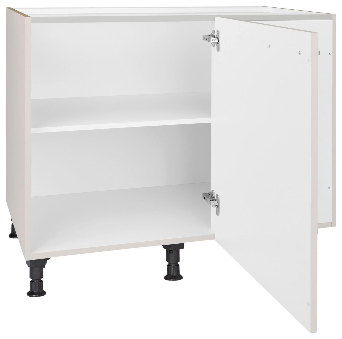 ECKUNTERSCHRANK 125/87/65 cm  - Edelstahlfarben/Hellgrau, MODERN, Holzwerkstoff/Metall (125/87/65cm) - Nobilia