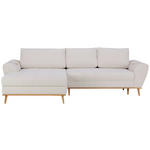 ECKSOFA in Webstoff Creme  175/282 cm  - Eichefarben/Creme, Design, Holz/Textil (175/282cm) - Carryhome