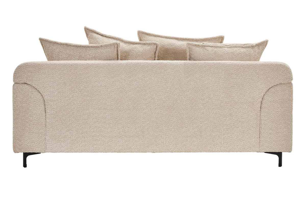 2,5-SITZER Chenille Beige  - Beige/Schwarz, KONVENTIONELL, Textil/Metall (200/84/99cm) - Carryhome