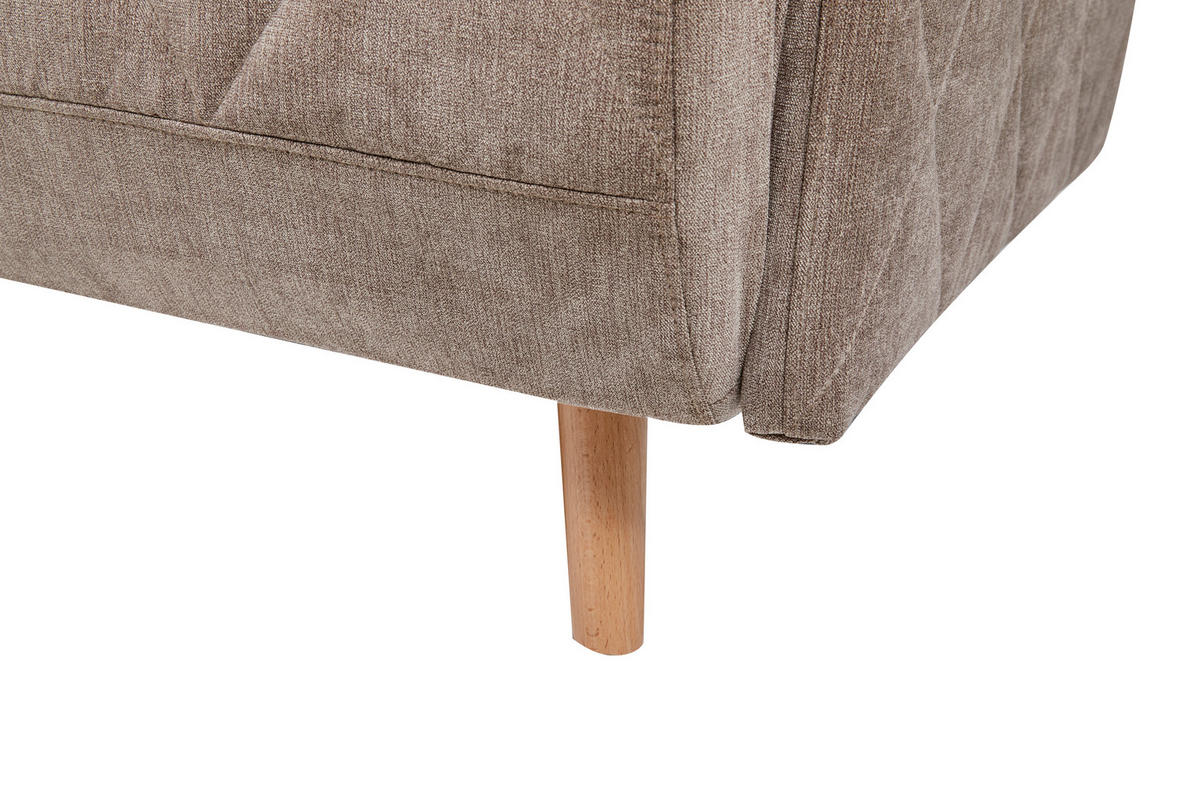 SCHLAFSOFA in Textil Hellbraun  - Hellbraun/Eichefarben, Lifestyle, Holz/Textil (132/81/90cm) - MID.YOU