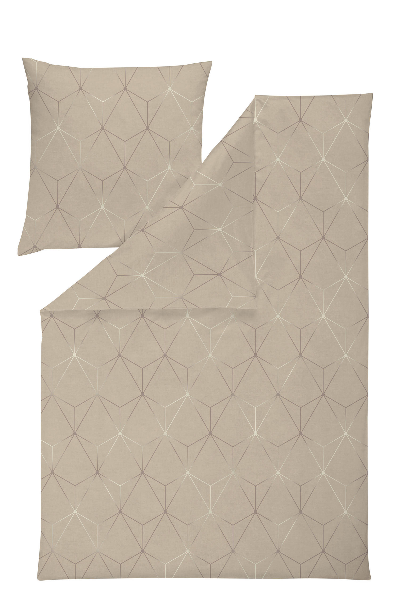 BETTWÄSCHE 2-teilig Atelier Flanell 155/220 cm  - Sandfarben, Design, Textil (155/220cm) - Estella