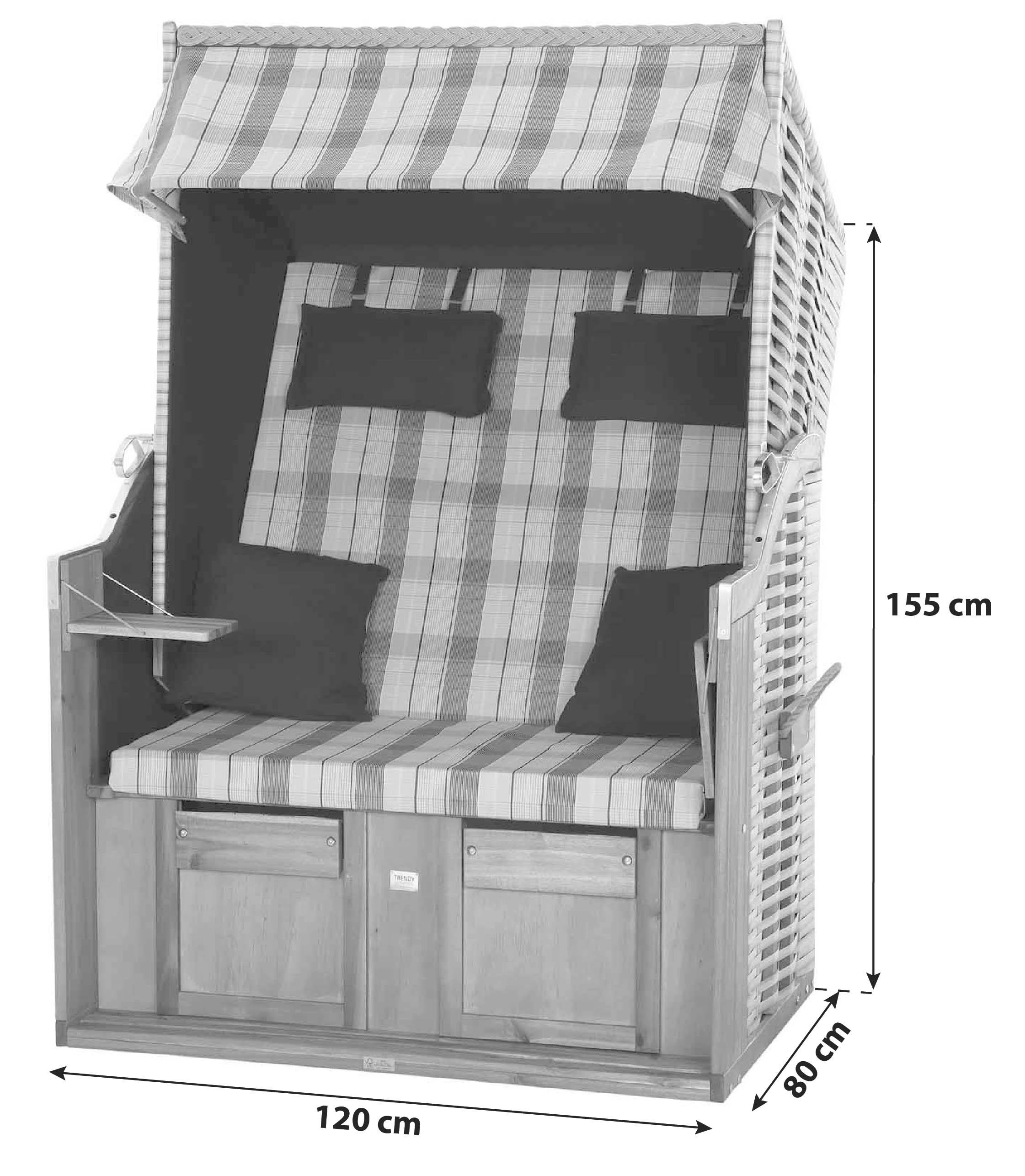 STRANDKORB - Blau, KONVENTIONELL, Holz/Kunststoff (120/80/165cm) - Siena Garden