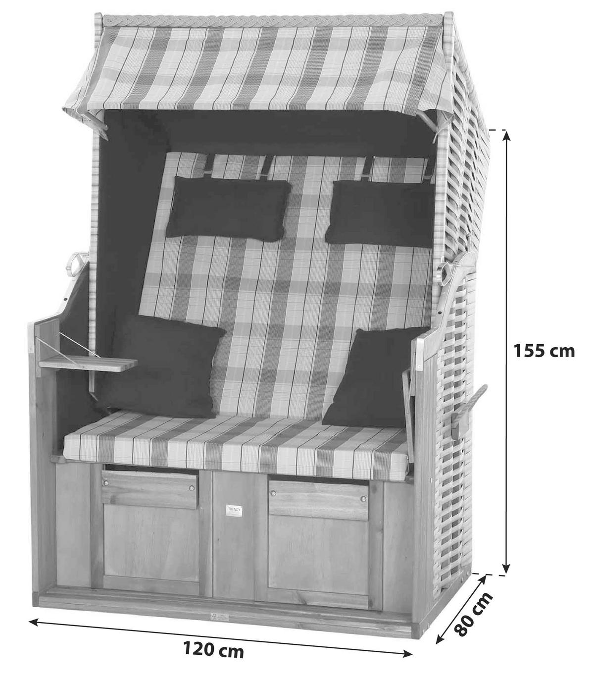 STRANDKORB - Blau, KONVENTIONELL, Holz/Kunststoff (120/80/165cm) - Siena Garden