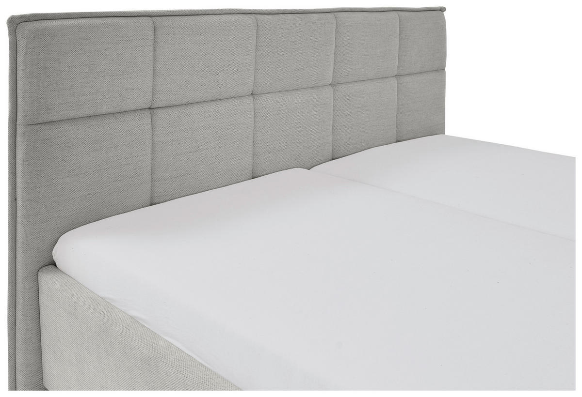 POLSTERBETT 180/200 cm  in Hellgrau  - Eichefarben/Hellgrau, Design, Holz/Textil (180/200cm) - Xora