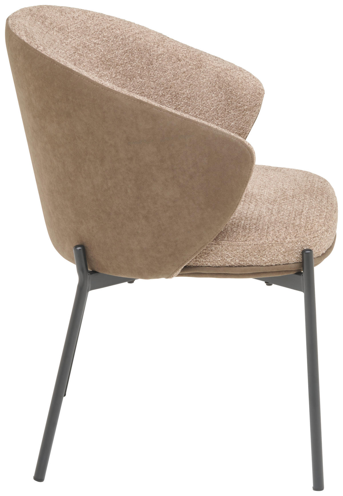 ARMLEHNSTUHL  in Eisen Samt  - Schwarz/Braun, MODERN, Textil/Metall (56/76,5/57,5cm) - MID.YOU