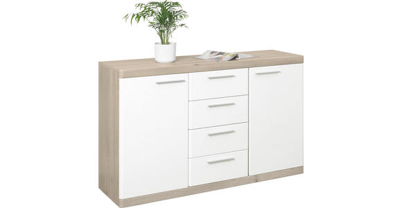 SIDEBOARD 135/92/43 cm - Eichefarben/Alufarben, KONVENTIONELL, Holzwerkstoff/Kunststoff (135/92/43cm) - Xora