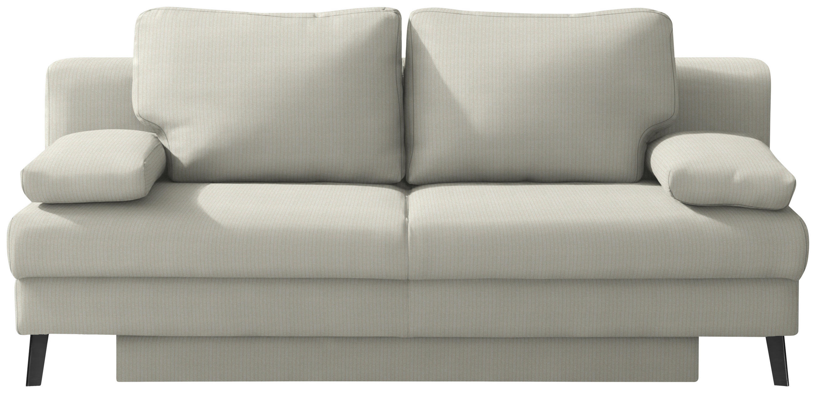 SCHLAFSOFA Cord Creme  - Creme/Schwarz, Modern, Textil/Metall (194/91/90cm) - Novel