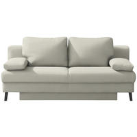 SCHLAFSOFA Cord Creme  - Creme/Schwarz, Modern, Textil/Metall (194/91/90cm) - Novel