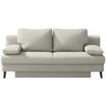 SCHLAFSOFA  in Cord Creme  - Creme/Schwarz, MODERN, Textil/Metall (194/91/90cm) - Novel