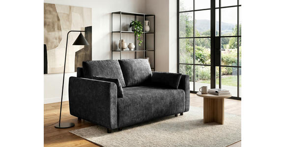 SCHLAFSOFA  in Chenille Schwarz  - Schwarz, KONVENTIONELL, Kunststoff/Textil (161/90/108cm) - Carryhome