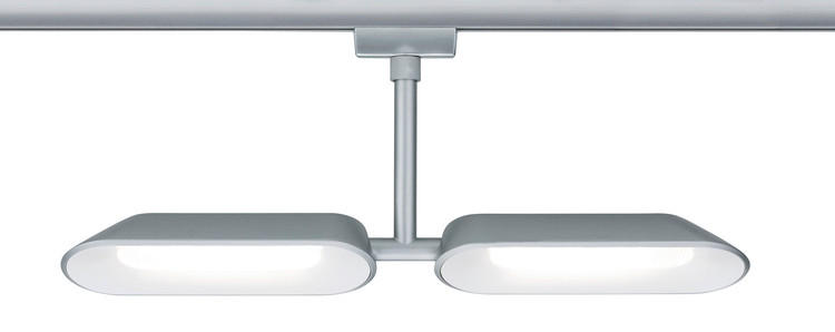 SCHIENENSYSTEM-STRAHLER - Chromfarben, Design, Metall (37,5/17/2,6cm) - Paulmann