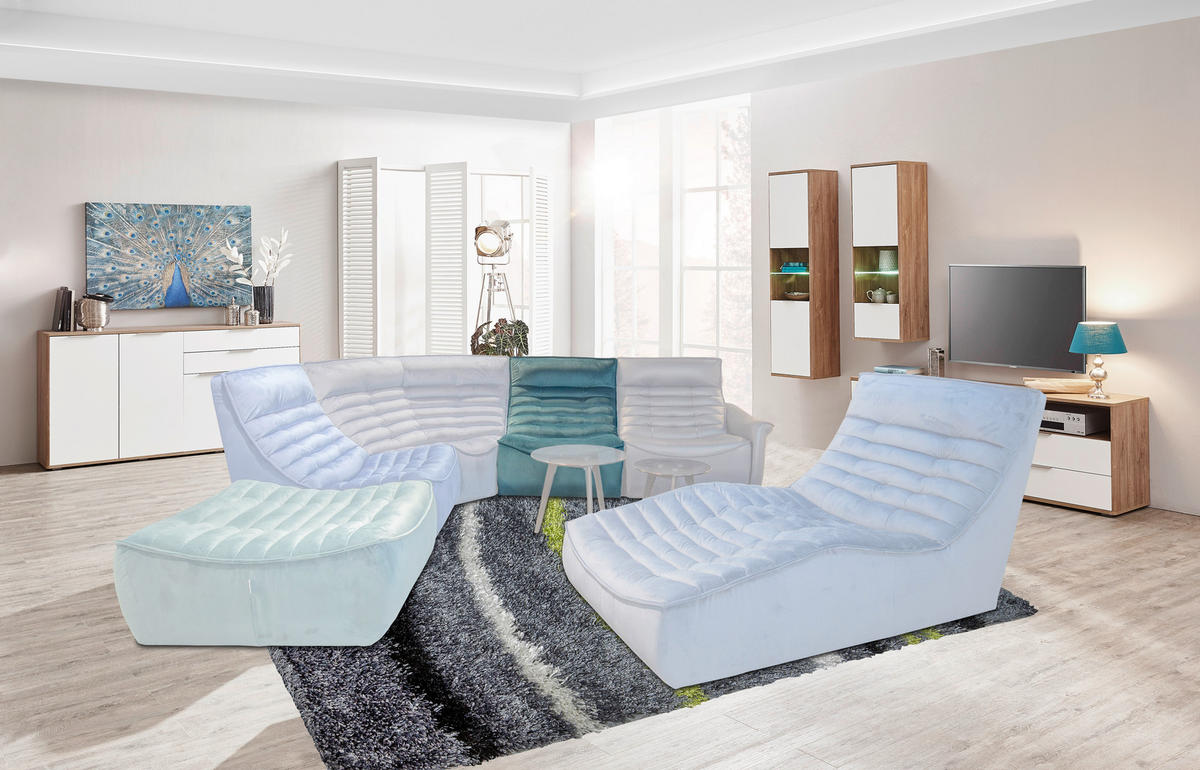 SEDEŽNI ELEMENT, svetlo modra  - svetlo modra, Design, tekstil - Calia Italia