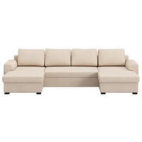 SJEDEĆA GARNITURA tekstil  prirodne boje   - prirodne boje/crna, Trend, tekstil/plastika (154/327/86cm) - MID.YOU