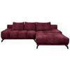 ECKSOFA Dunkelrot Chenille  - Schwarz/Dunkelrot, MODERN, Textil/Metall (290/182cm) - Hom`in