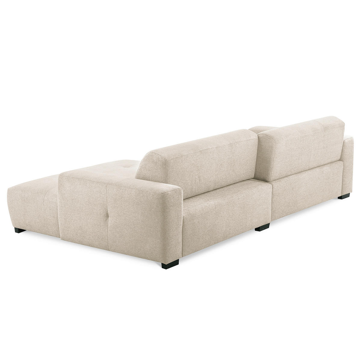ECKSOFA AUSTIN Beige Flachgewebe Sitztiefenverstellung  - Beige/Schwarz, Design, Kunststoff/Textil (286/169cm) - Livetastic