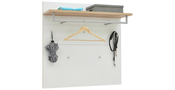 GARDEROBENPANEEL 97/97/30 cm - Eichefarben/Weiß, Design, Glas/Holzwerkstoff (97/97/30cm) - Voleo