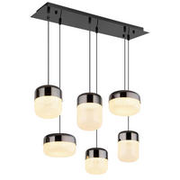 LED-HÄNGELEUCHTE 80/32/150 cm  - Klar/Graphitfarben, Design, Glas/Metall (80/32/150cm) - Globo