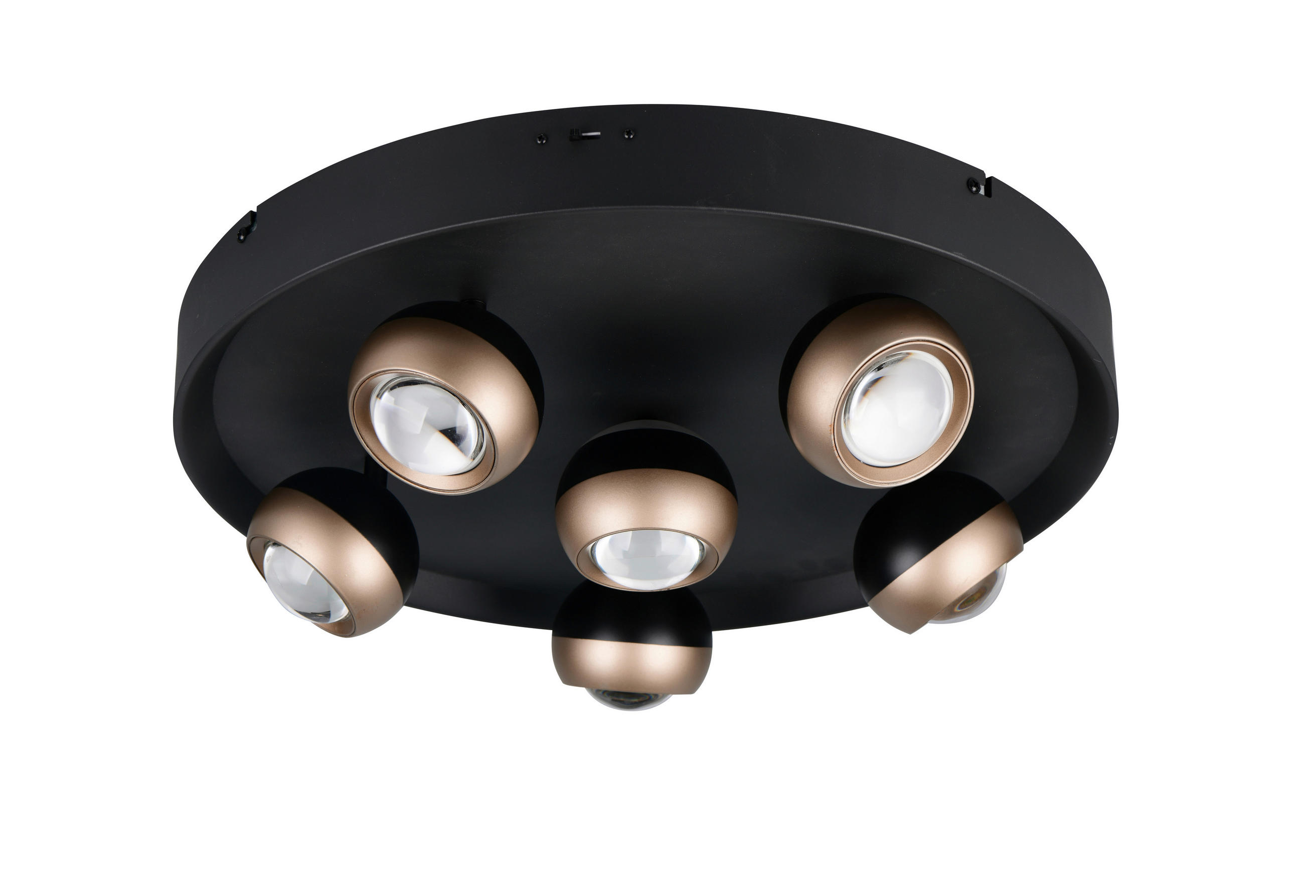 LED-DECKENLEUCHTE Orbit Select 50/13,5 cm  - Schwarz/Braun, LIFESTYLE, Metall (50/13,5cm)