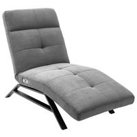 RELAXLIEGE in Cord Grau  - Schwarz/Grau, Design, Textil/Metall (80/54-113/158-198cm) - Pure Home Lifestyle