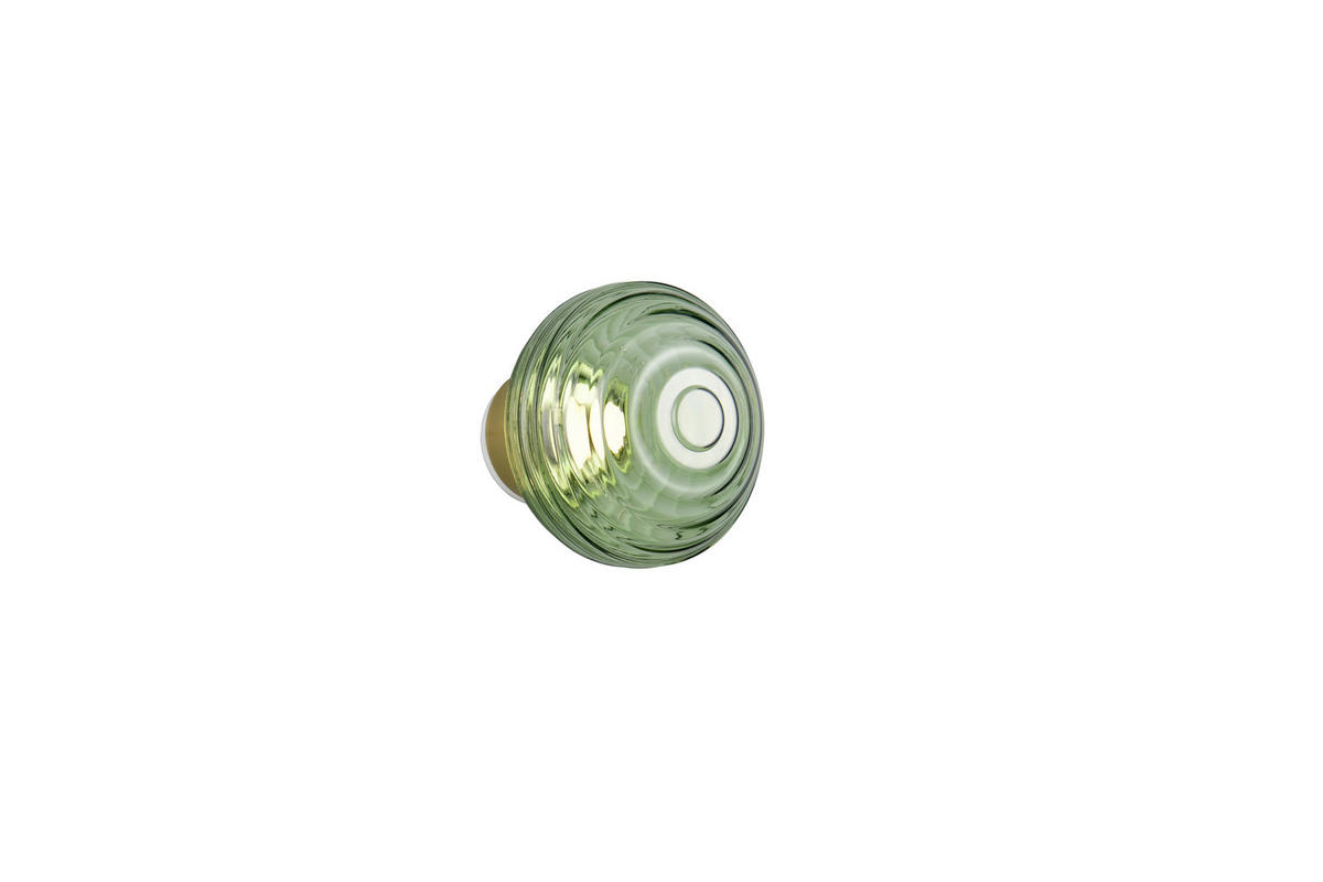 LED-WANDLEUCHTE - Messingfarben/Grün, Lifestyle, Glas/Metall (15,5/15cm)