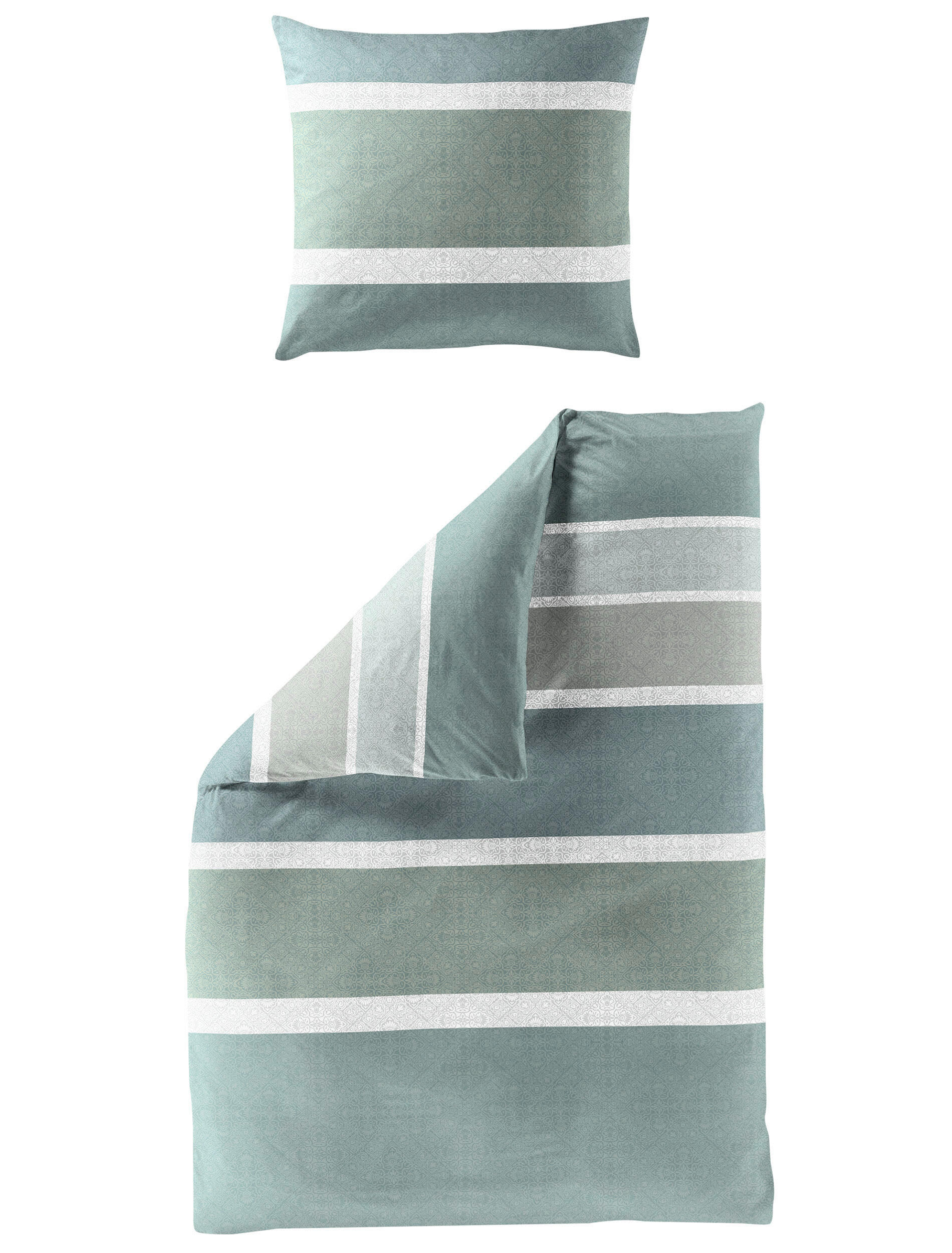 BETTWÄSCHE 2-teilig Makosatin 155/220 cm  - Grün, Design, Textil (155/220cm) - Bierbaum