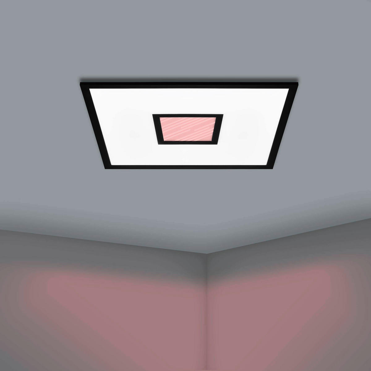 DECKENLEUCHTE    45/45/5 cm  - Schwarz/Weiß, Design, Kunststoff/Metall (45/45/5cm) - Eglo