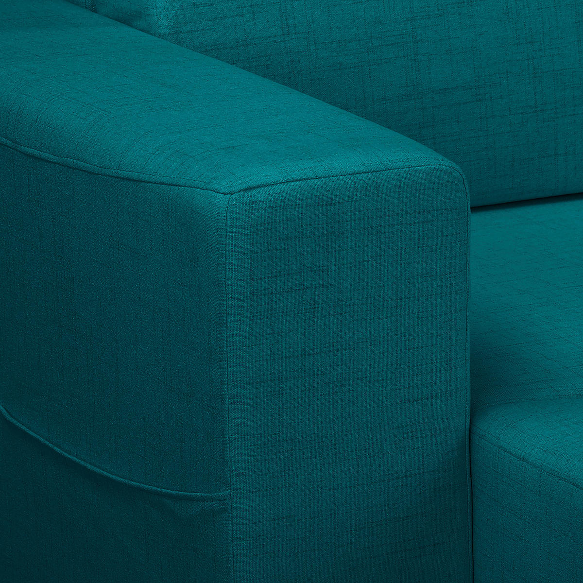 ECKSOFA in Textilgeflecht Petrol  - Wengefarben/Petrol, Design, Holz/Textil (257/174cm) - Livetastic