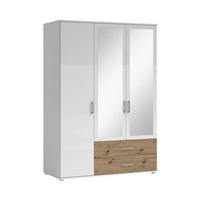 KLEIDERSCHRANK  in Weiß, Eiche Artisan  - Alufarben/Weiß, KONVENTIONELL, Glas/Holzwerkstoff (125/190/51cm) - Carryhome