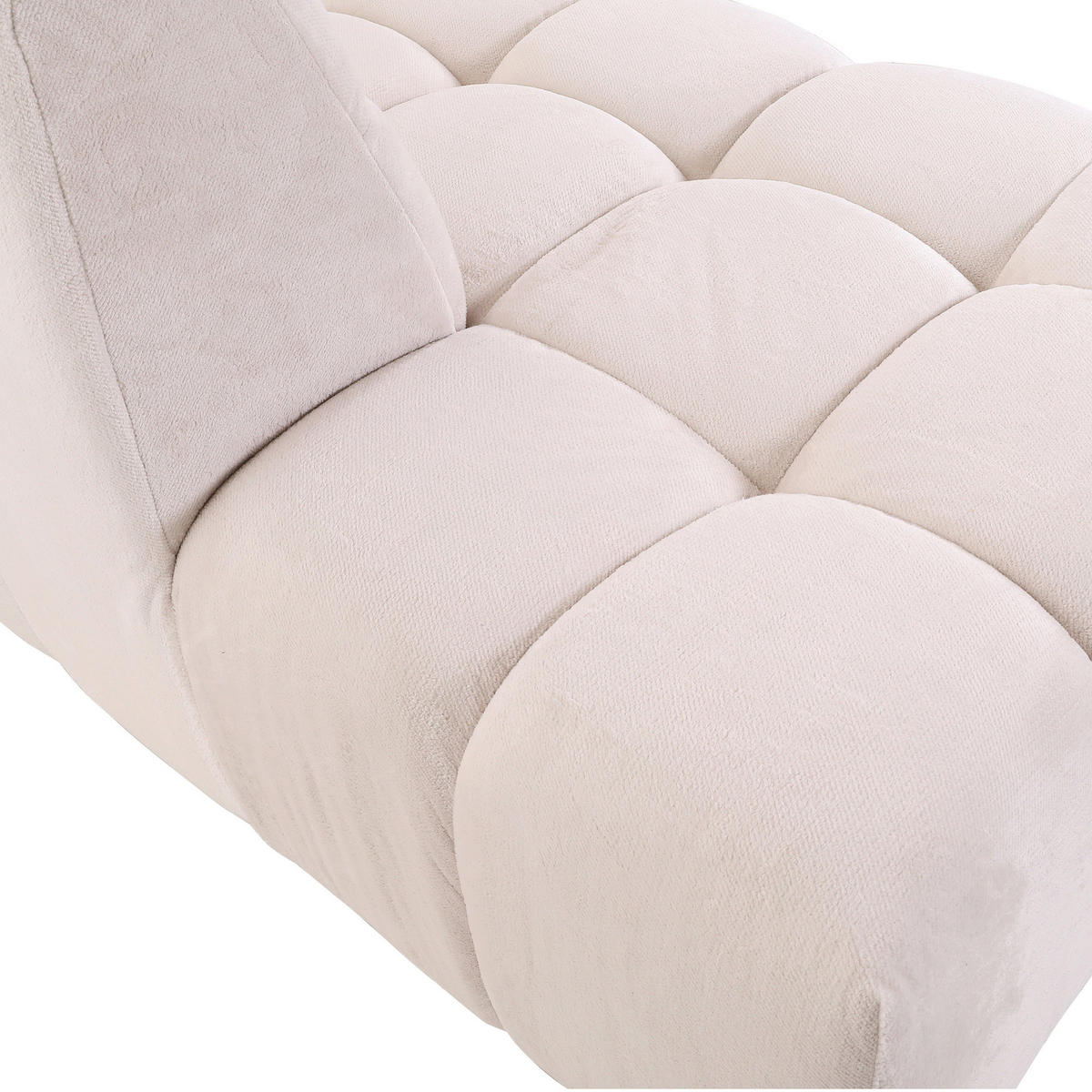 HÖRNSOFFA i plysch vit  - vit/svart, Klassisk, textil/plast (282/155cm) - MID.YOU