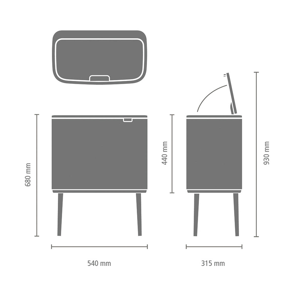 ODPADKOVÝ KOŠ  34 l - bílá, Design, kov/plast (54/68/31,5cm) - Brabantia