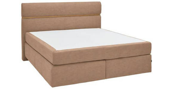 BOXSPRINGBETT 180/200 cm in Eichefarben, Hellbraun - Hellbraun/Eichefarben, KONVENTIONELL, Holz/Kunststoff (180/200cm) - Dieter Knoll