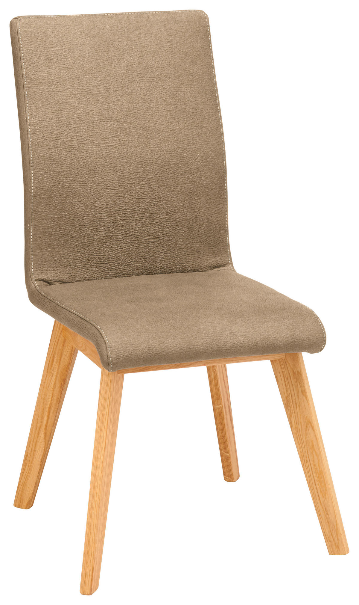 STUHL  in Mikrofaser Holz, Textil  - Hellbraun/Beige, Design, Holz/Textil (45/102/56cm) - Novel