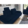 3-SITZER-SOFA in Velours Dunkelblau  - Beige/Schwarz, Design, Textil/Metall (222/89/104cm) - Dieter Knoll