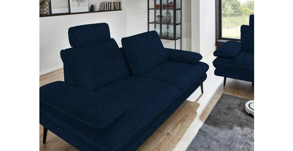 3-SITZER-SOFA in Velours Dunkelblau - Beige/Schwarz, Design, Textil/Metall (222/89/104cm) - Dieter Knoll