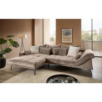 ECKSOFA Chenille Braun  - Schwarz/Braun, Konventionell, Textil/Metall (192/310cm) - Livetastic