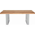 ESSTISCH in Holz, Metall 180/100/77 cm  - Edelstahlfarben/Eichefarben, Design, Holz/Metall (180/100/77cm) - Novel