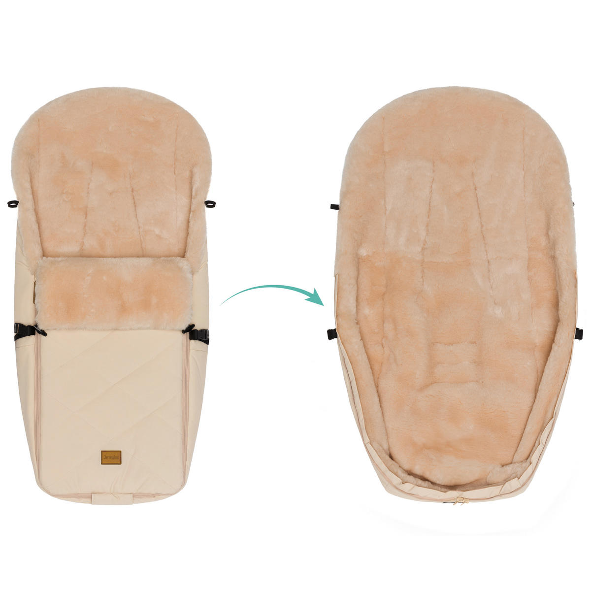 BUGGY-FUSSSACK Vegan  - Naturfarben, Trend, Kunststoff/Textil (50/100cm) - Jimmylee