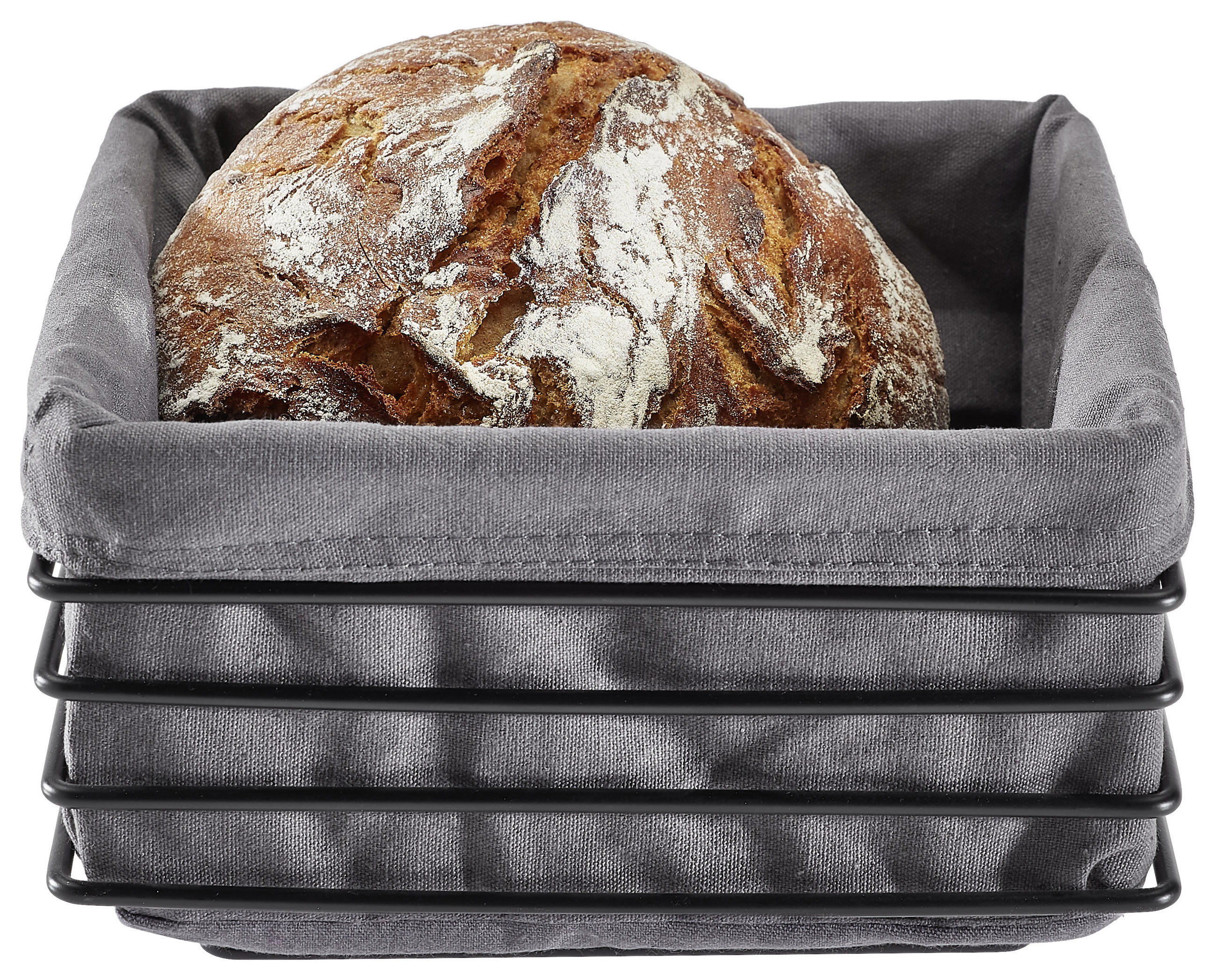 BROTKORB - Anthrazit/Schwarz, Design, Textil/Metall (23,0/21,5/11,0cm) - Justinus