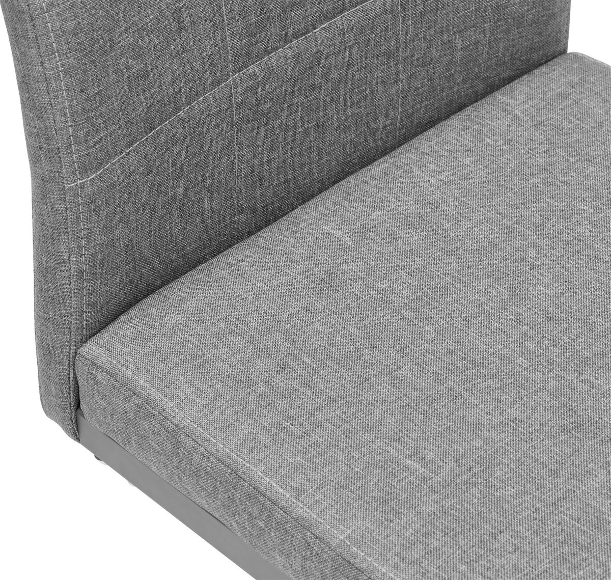 SCHWINGSTUHL  in Eisen Mikrofaser  - Hellgrau/Grau, Modern, Textil/Metall (43/100/59cm) - Livetastic