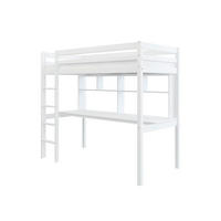 HOCHBETT 90/200 cm,  in Absturzsicherung, Rutsche, Rollrost, Schreibtisch  - Weiß, MODERN, Holz (90/200cm) - Chameo