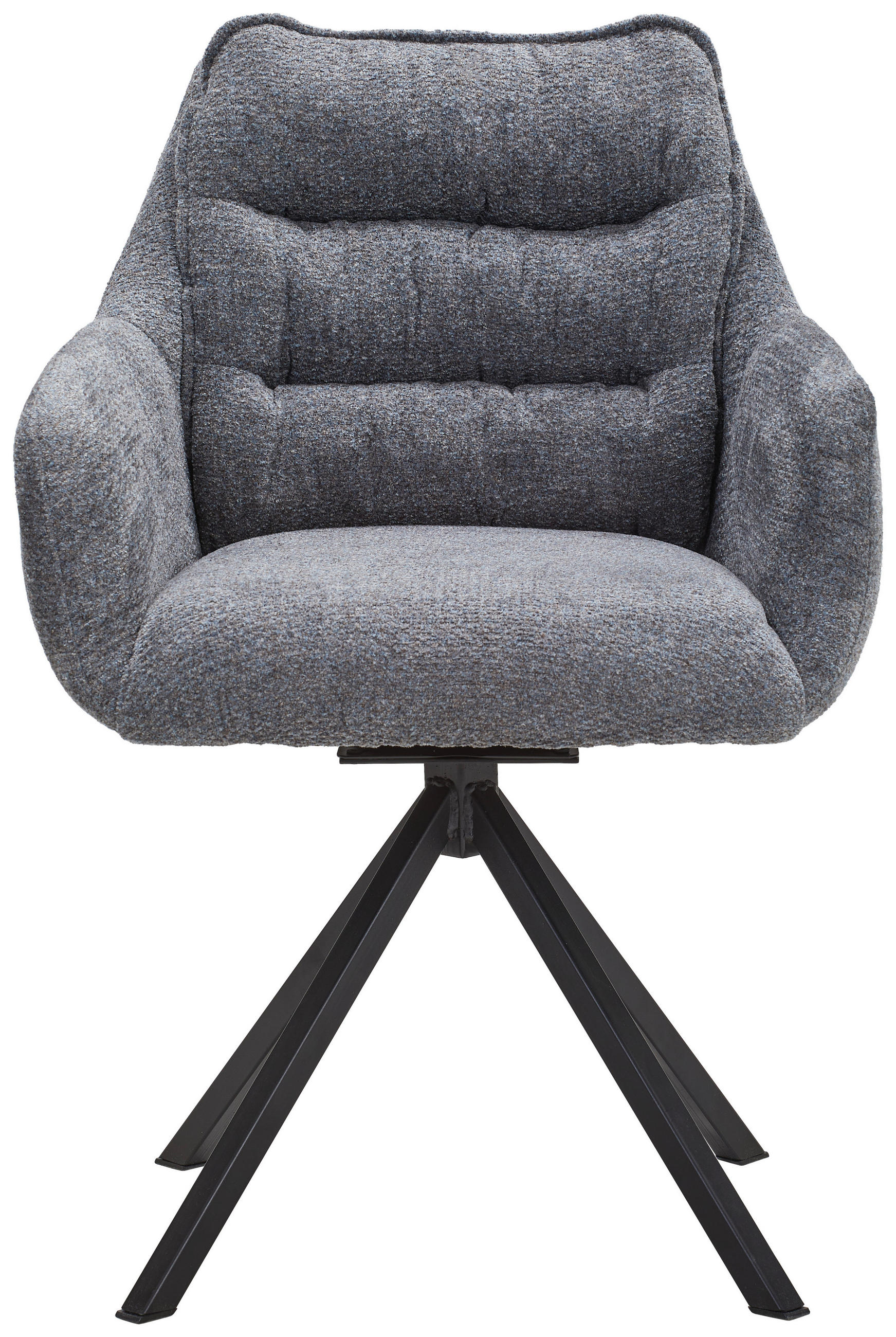 ARMLEHNSTUHL  in Stahl Chenille  - Blau/Schwarz, KONVENTIONELL, Textil/Metall (59/86/69,5cm) - Linea Natura