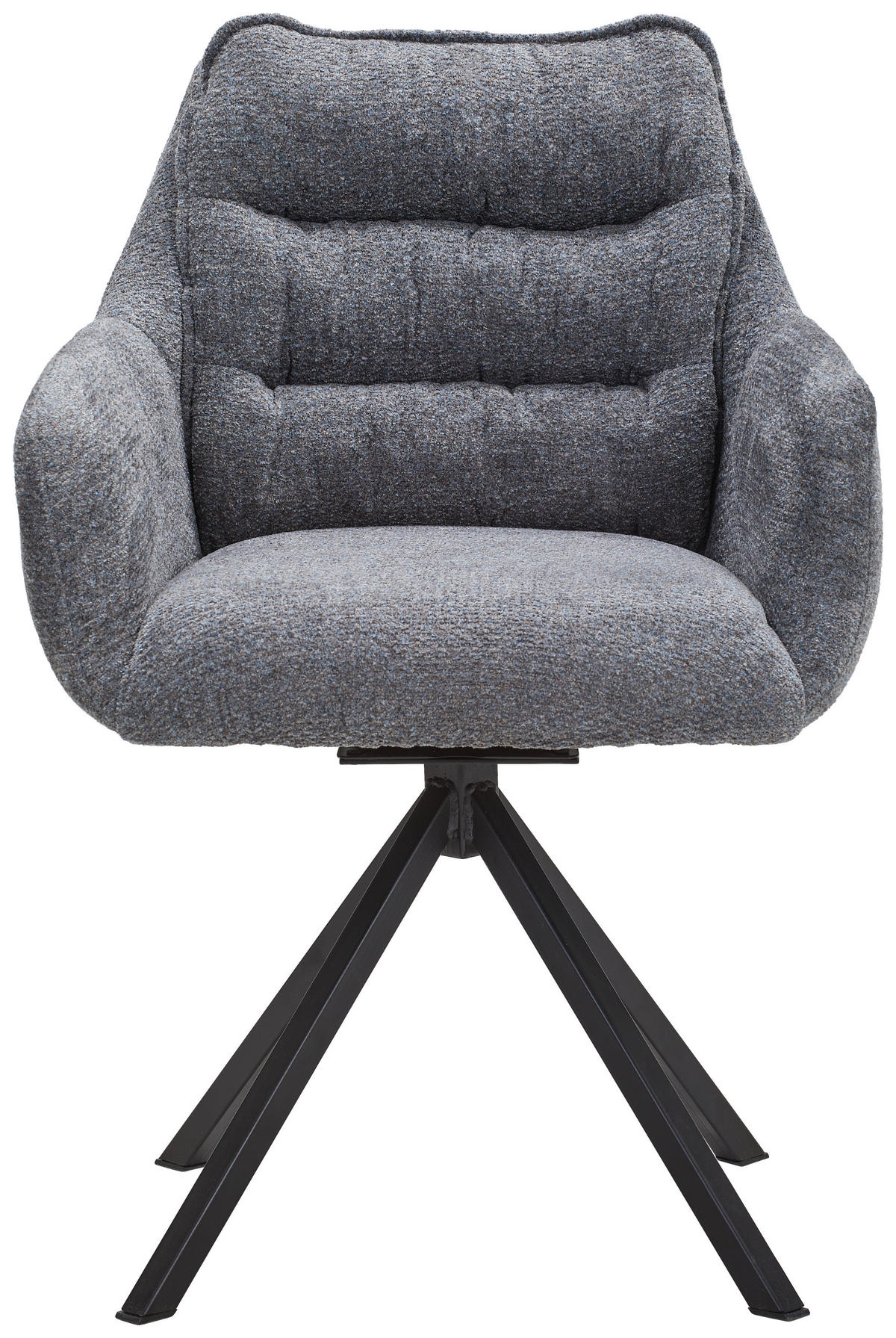 ARMLEHNSTUHL  in Stahl Chenille  - Blau/Schwarz, KONVENTIONELL, Textil/Metall (59/86/69,5cm) - Linea Natura