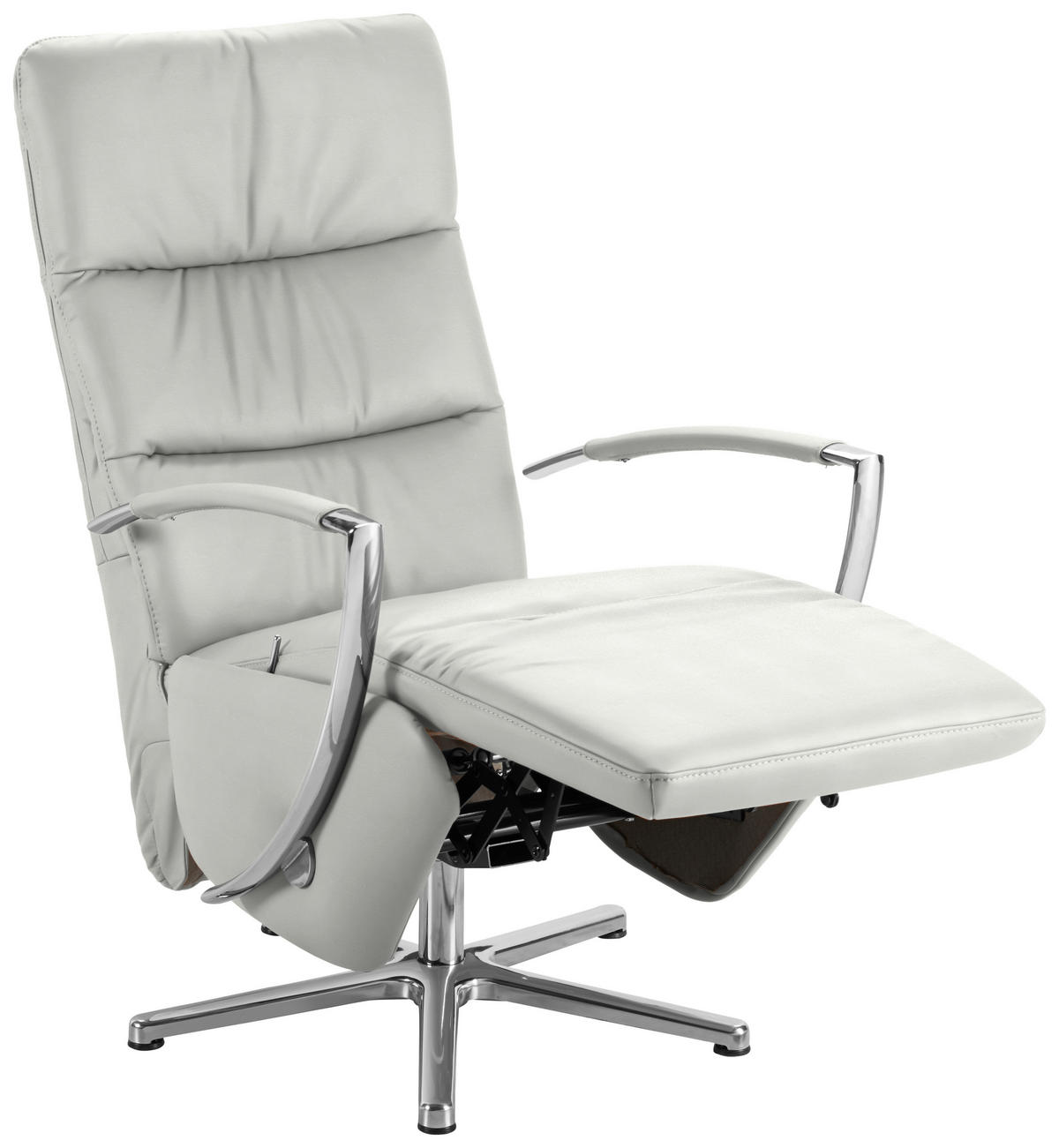 RELAXSESSEL Echtleder    - Chromfarben/Silberfarben, Design, Leder/Metall (64/112/80cm) - Cantus
