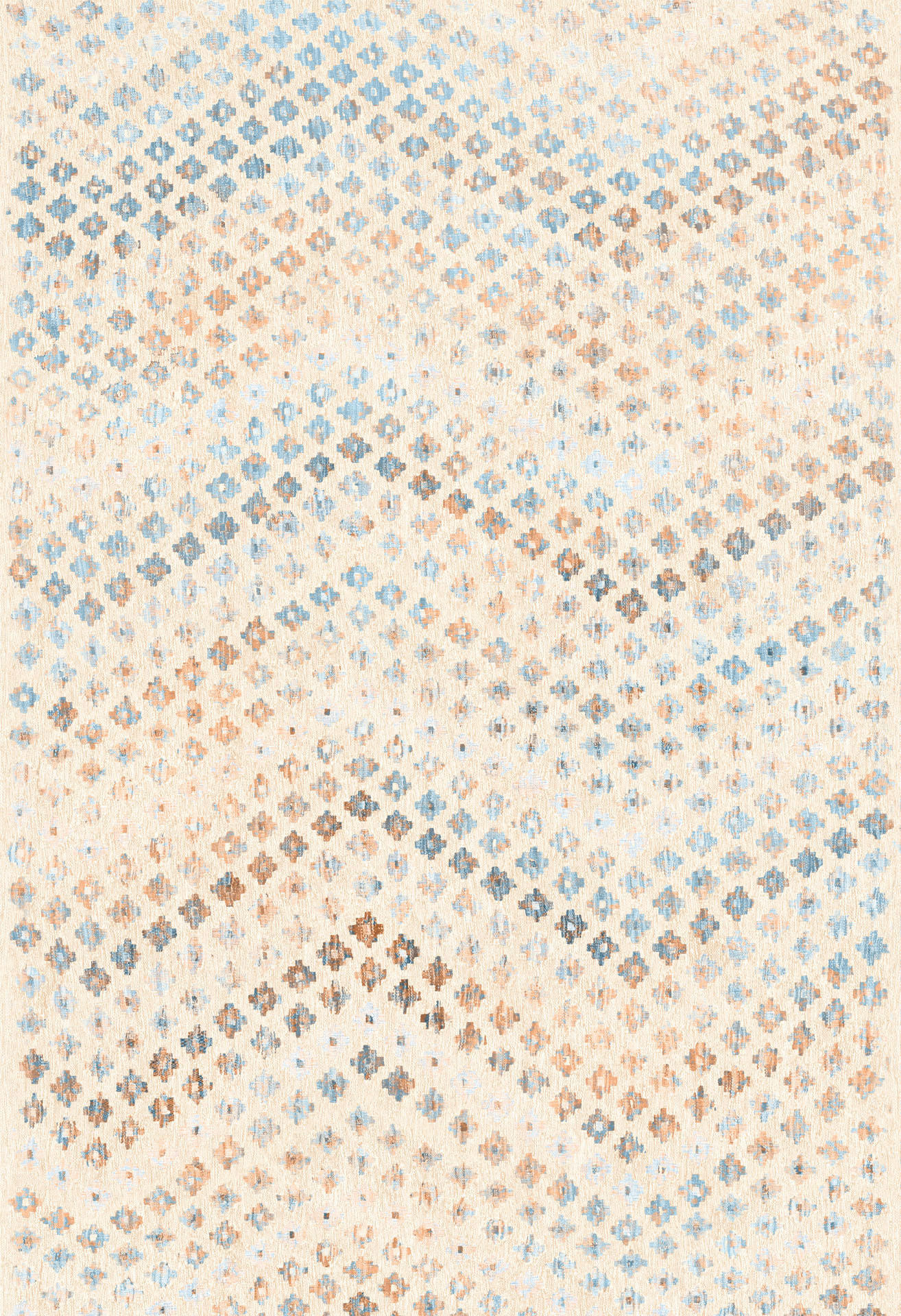 VINTAGE-TEPPICH Ondea Zigira 130/190 cm  in Creme, Pastellblau, Cognac  - Pastellblau/Cognac, Trend, Kunststoff/Textil (130/190cm) - Lindorug