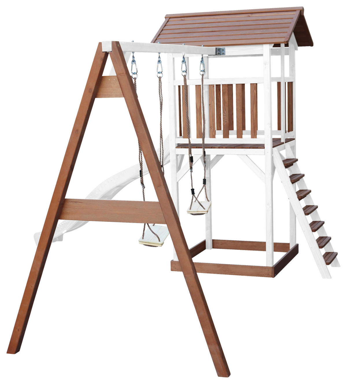SPIELTURM 356,6/241,9/349 cm  - Weiss/Braun, Konventionell, Holz/Kunststoff (356,6/241,9/349cm)
