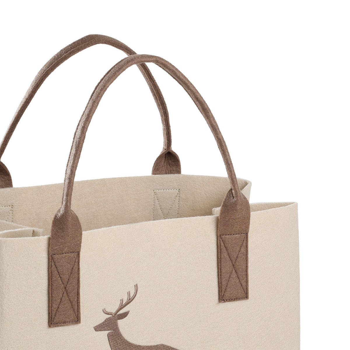 EINKAUFSTASCHE - Beige/Braun, LIFESTYLE, Textil (40/26/30cm)