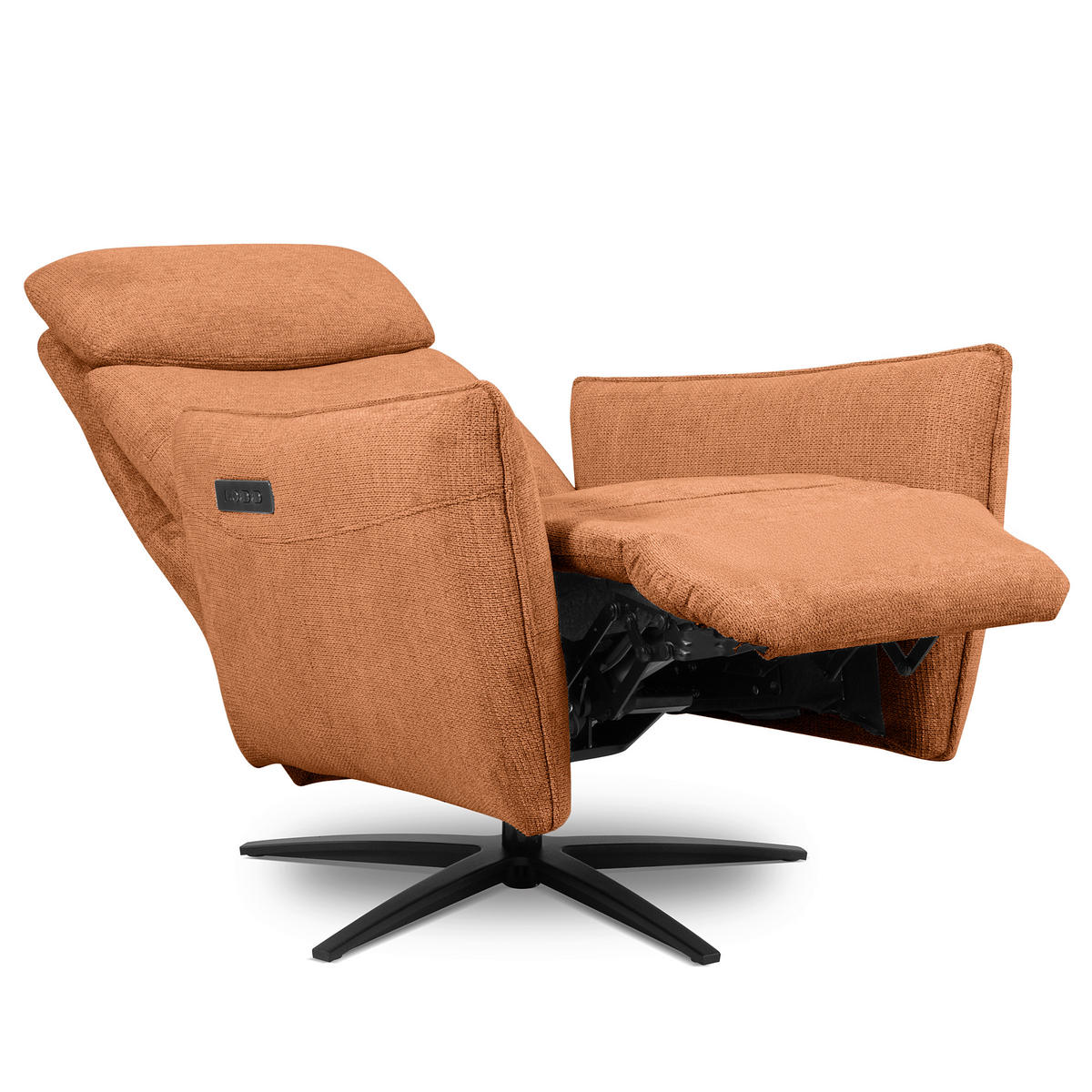 RELAXSESSEL in Textil Orange  - Schwarz/Orange, Design, Textil/Metall (77/107/88cm) - Livetastic